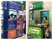 Two stands selling SIM cards.