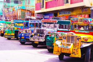 A row of Jeepneys.
